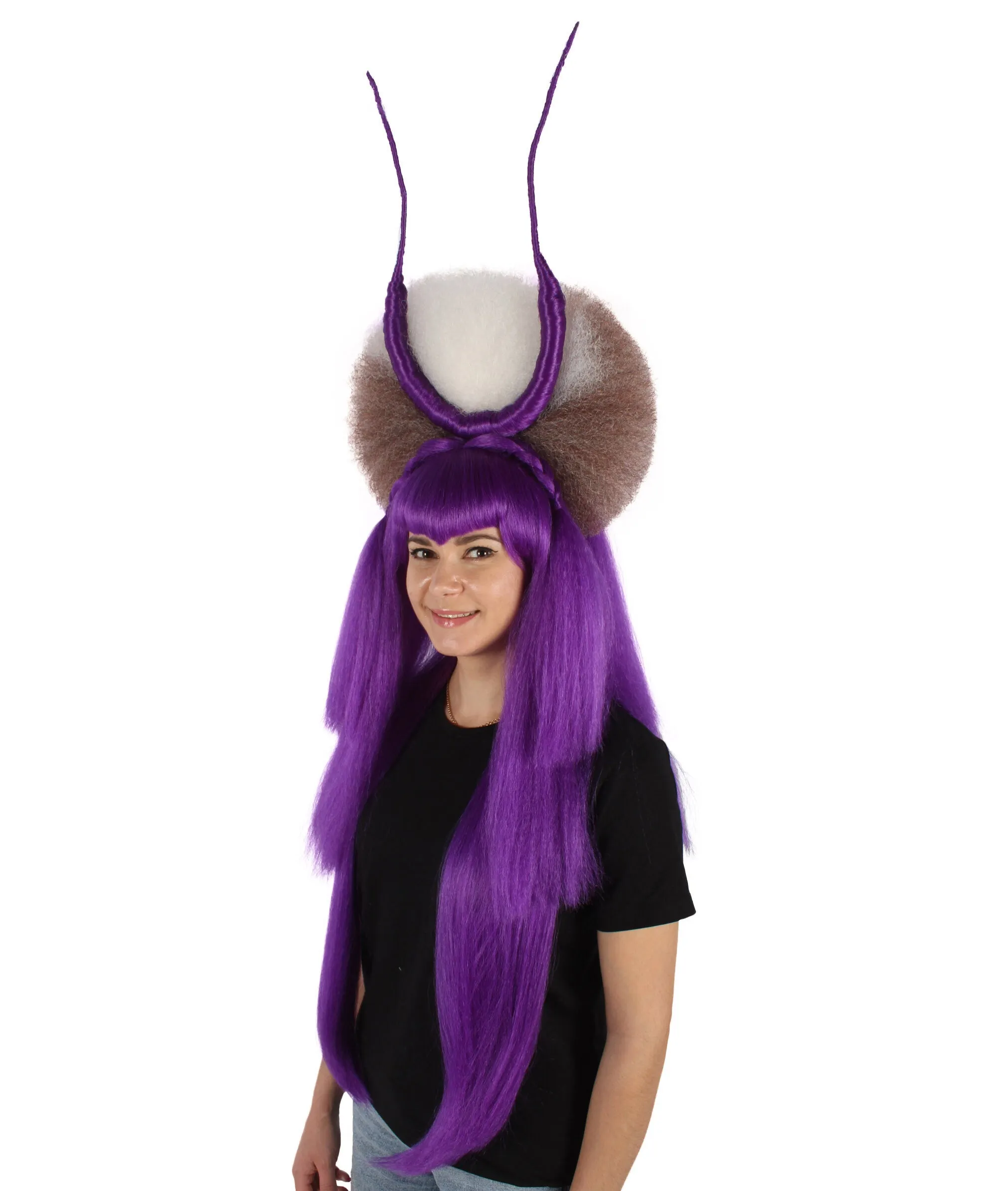 HPO Adult Women's Dramatic Devil Horn Layered Wig I Flame-retardant Synthetic Fiber