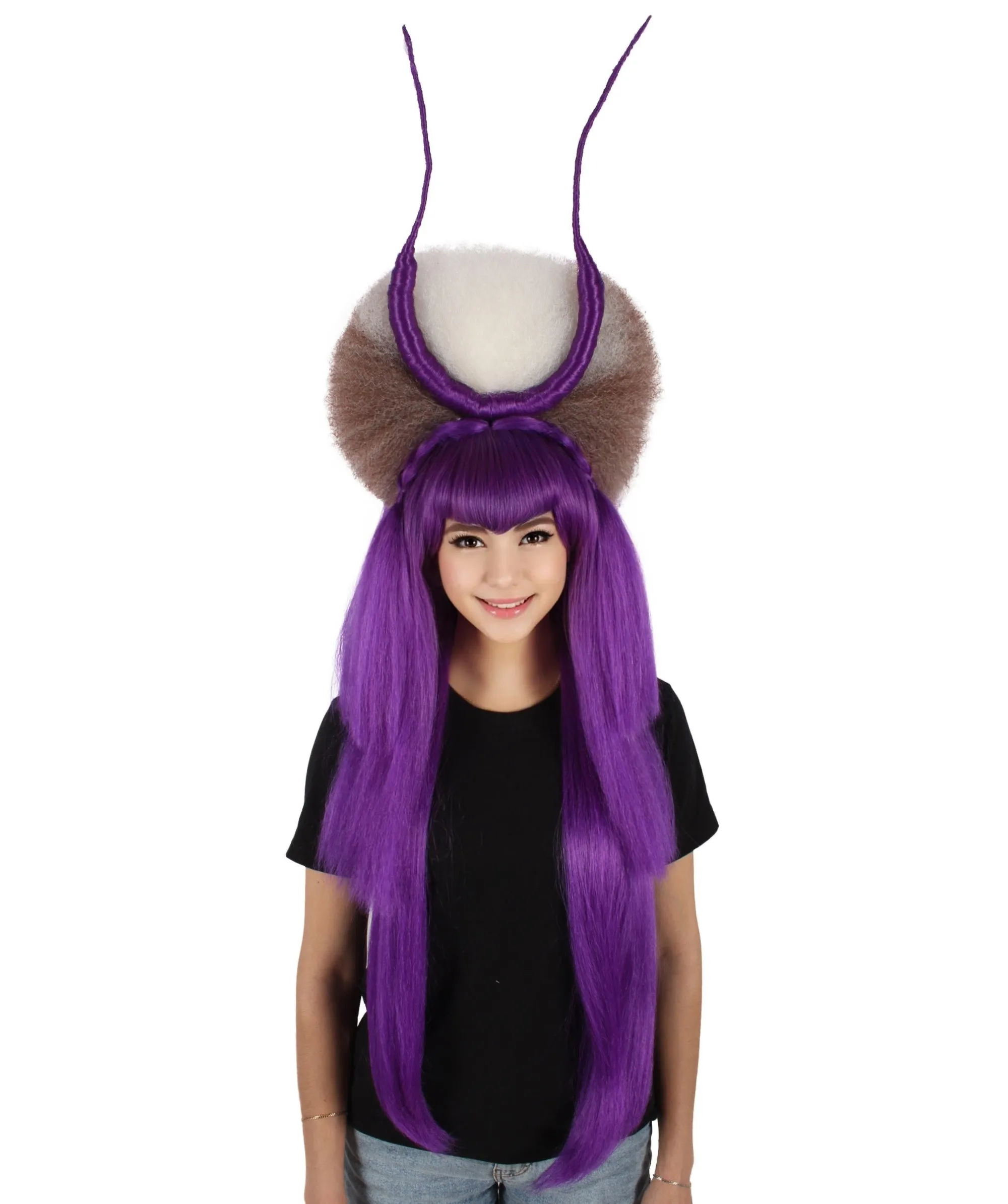 HPO Adult Women's Dramatic Devil Horn Layered Wig I Flame-retardant Synthetic Fiber