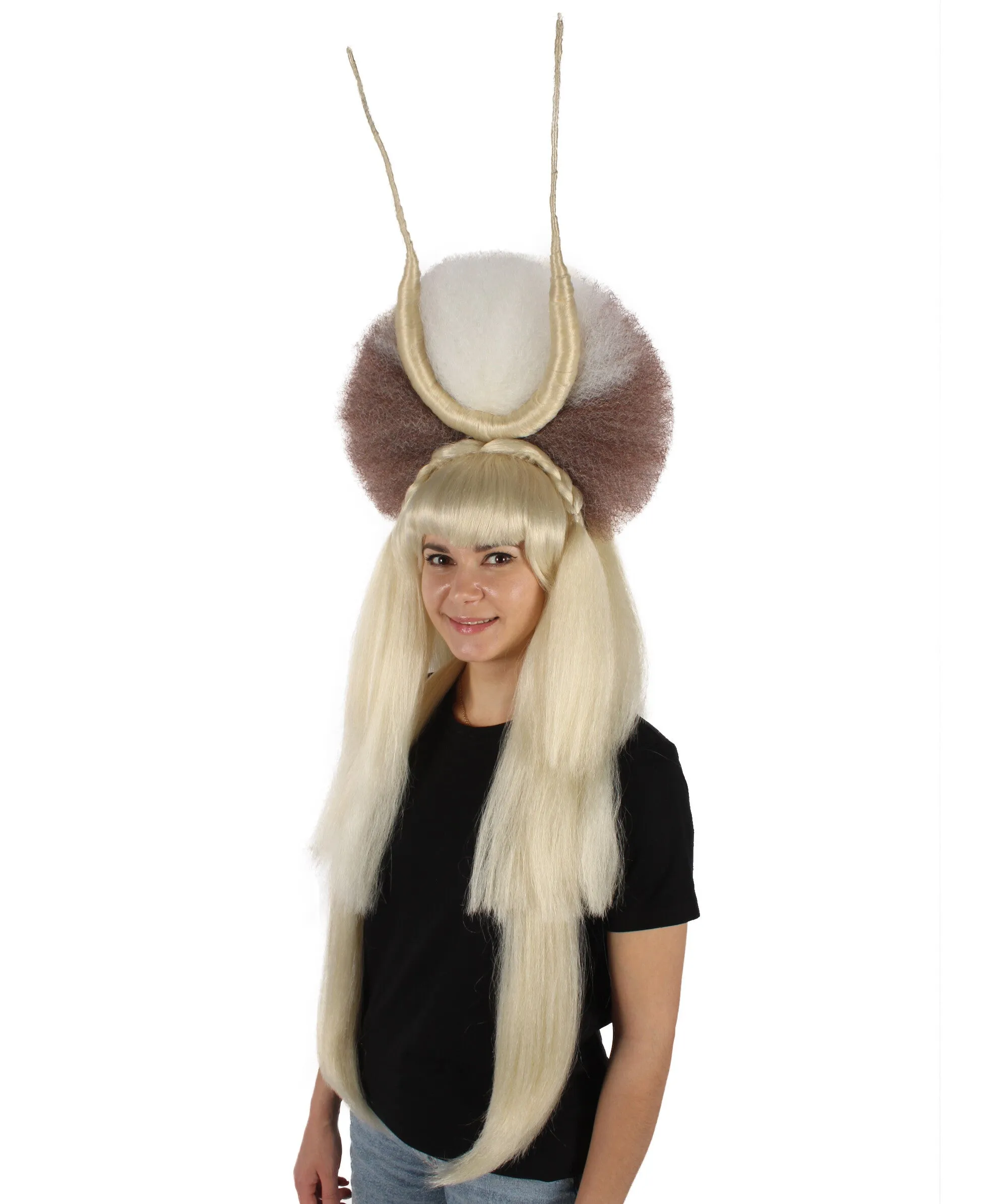 HPO Adult Women's Dramatic Devil Horn Layered Wig I Flame-retardant Synthetic Fiber