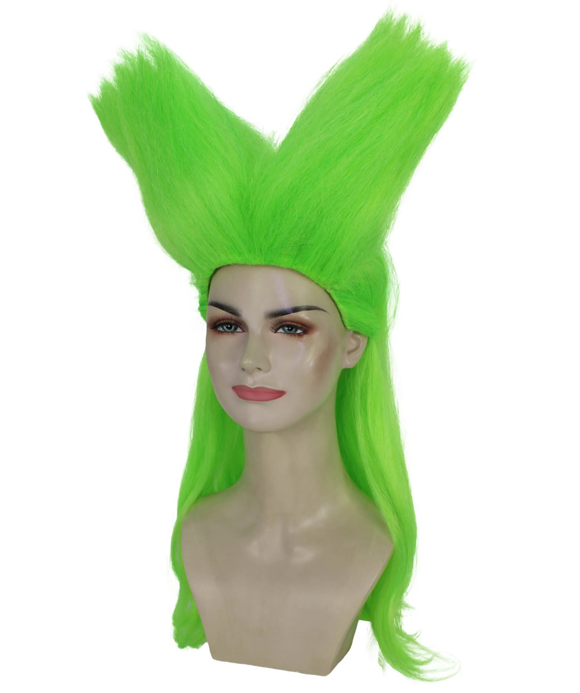 HPO Adult Women's Green Drag Queen Wig I Cosplay Wig I Flame-retardant Synthetic Fiber