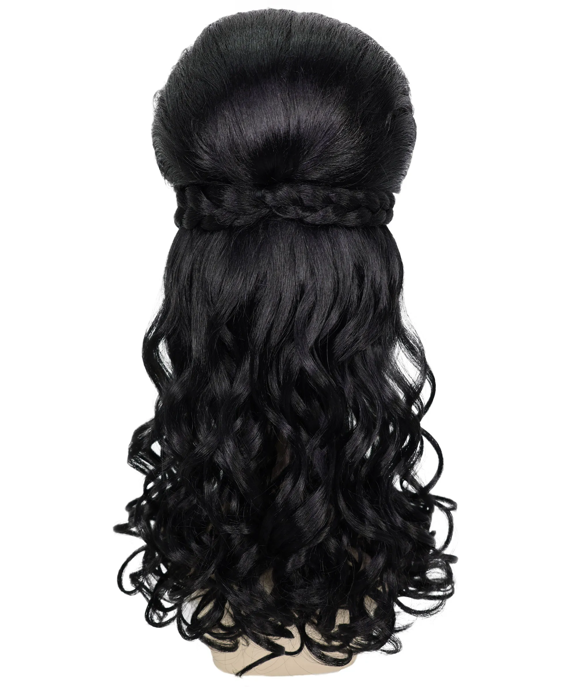 HPO Adult Women’s Victorian Multiple Color Options  Wig Updo with Bangs,   Breathable Capless Cap, Flame-retardant Synthetic Fiber