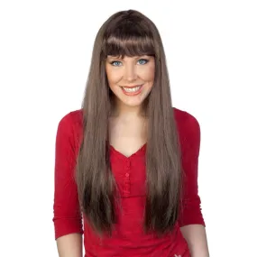 Jessica Long Straight Wig with Fringe - Brown