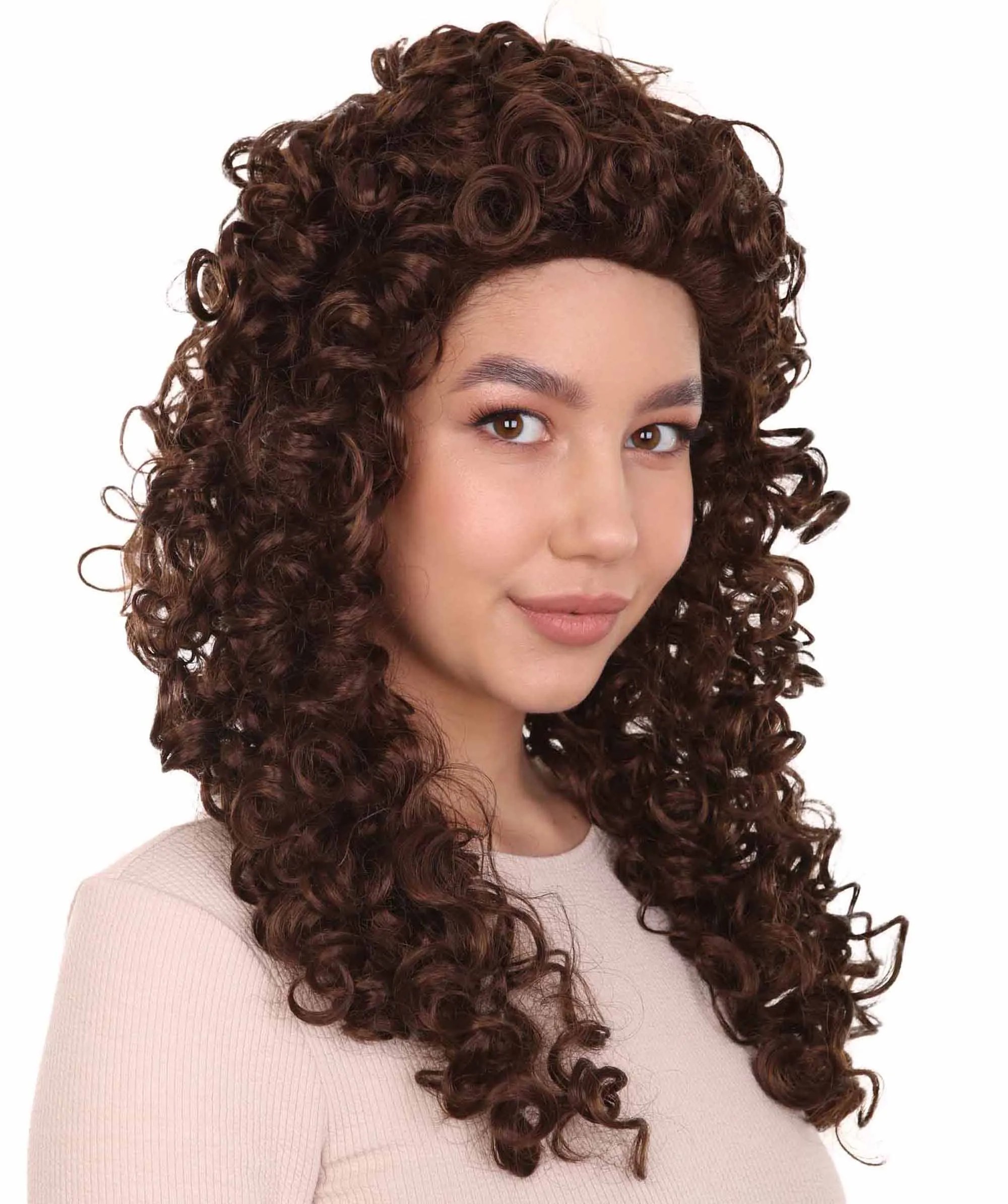 Long Curly Babe Doll Womens Wig , Dramatical Cosplay Halloween Wig , Premium Breathable Capless Cap