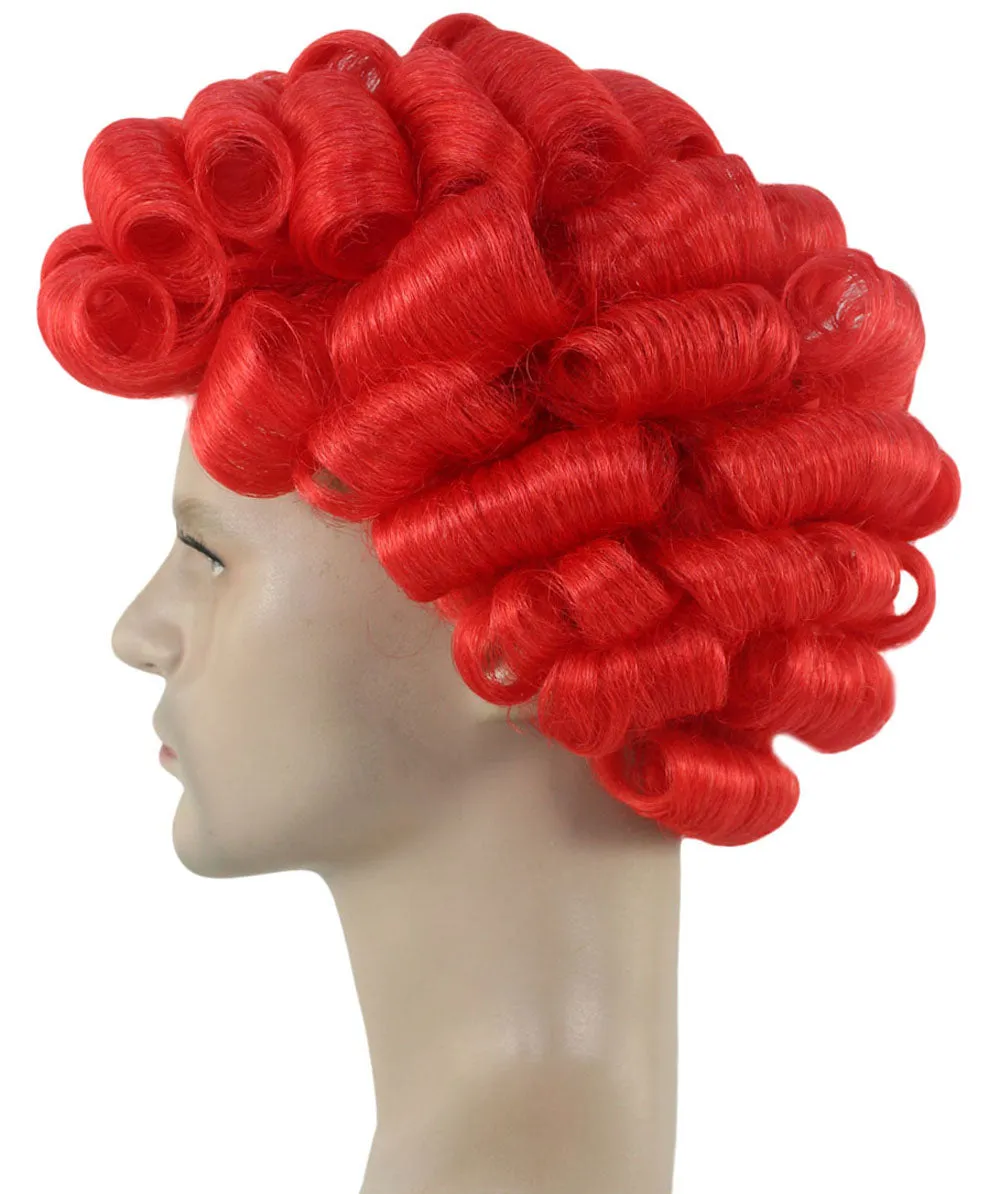 Men Curly Rockstar Wig Red | Premium Breathable Capless Cap