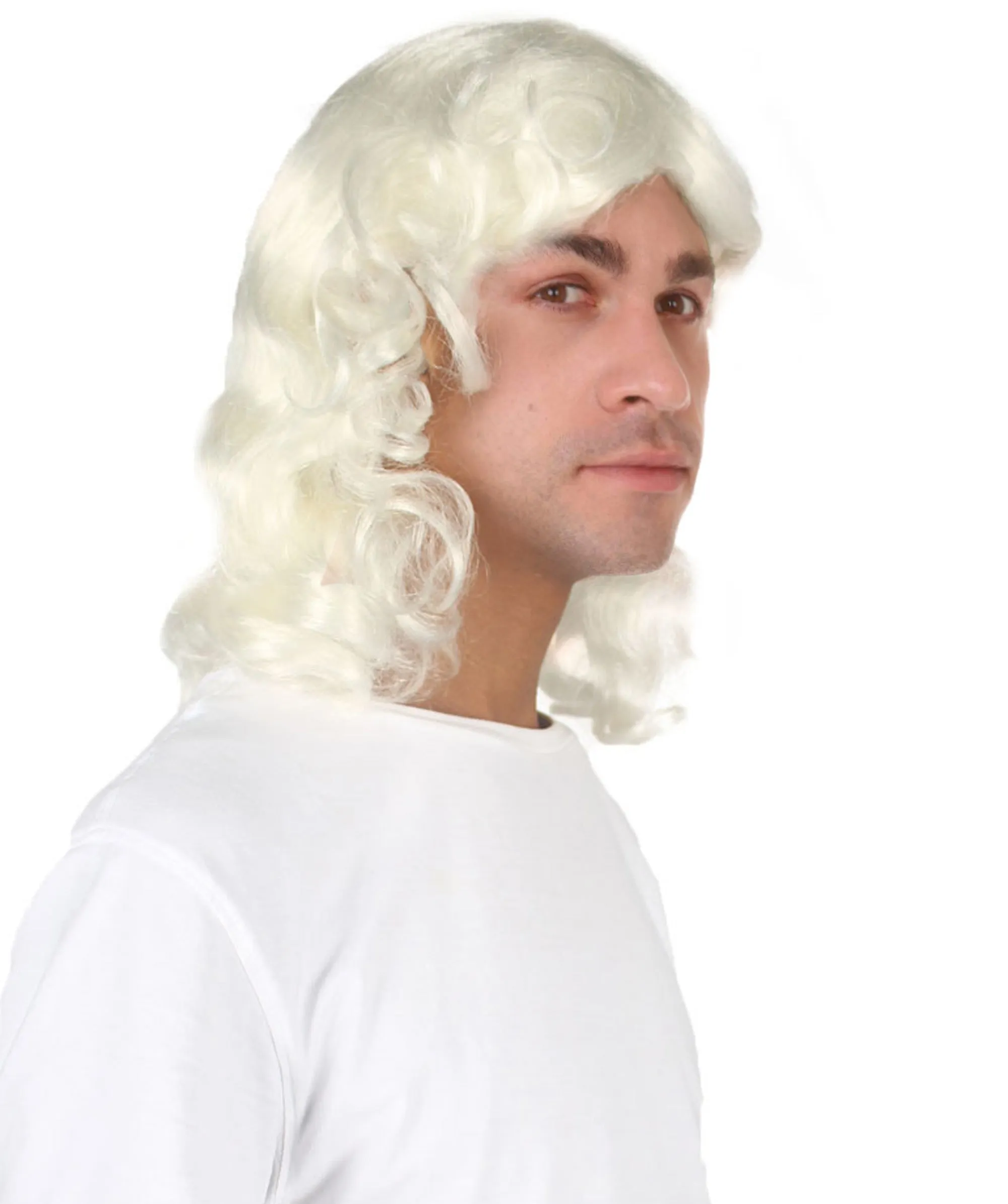 Men Wavy Colonial Wig | Premium Breathable Capless Cap