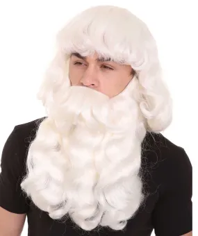 Men's Santa Wig & Beard | Cosplay Halloween Wigs | Premium Breathable Capless Cap