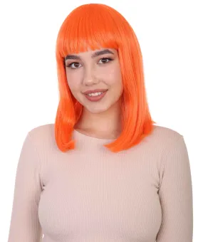 Pageboy Orange Wig | Party Ready Fancy Cosplay Halloween Wig | Premium Breathable Capless Cap