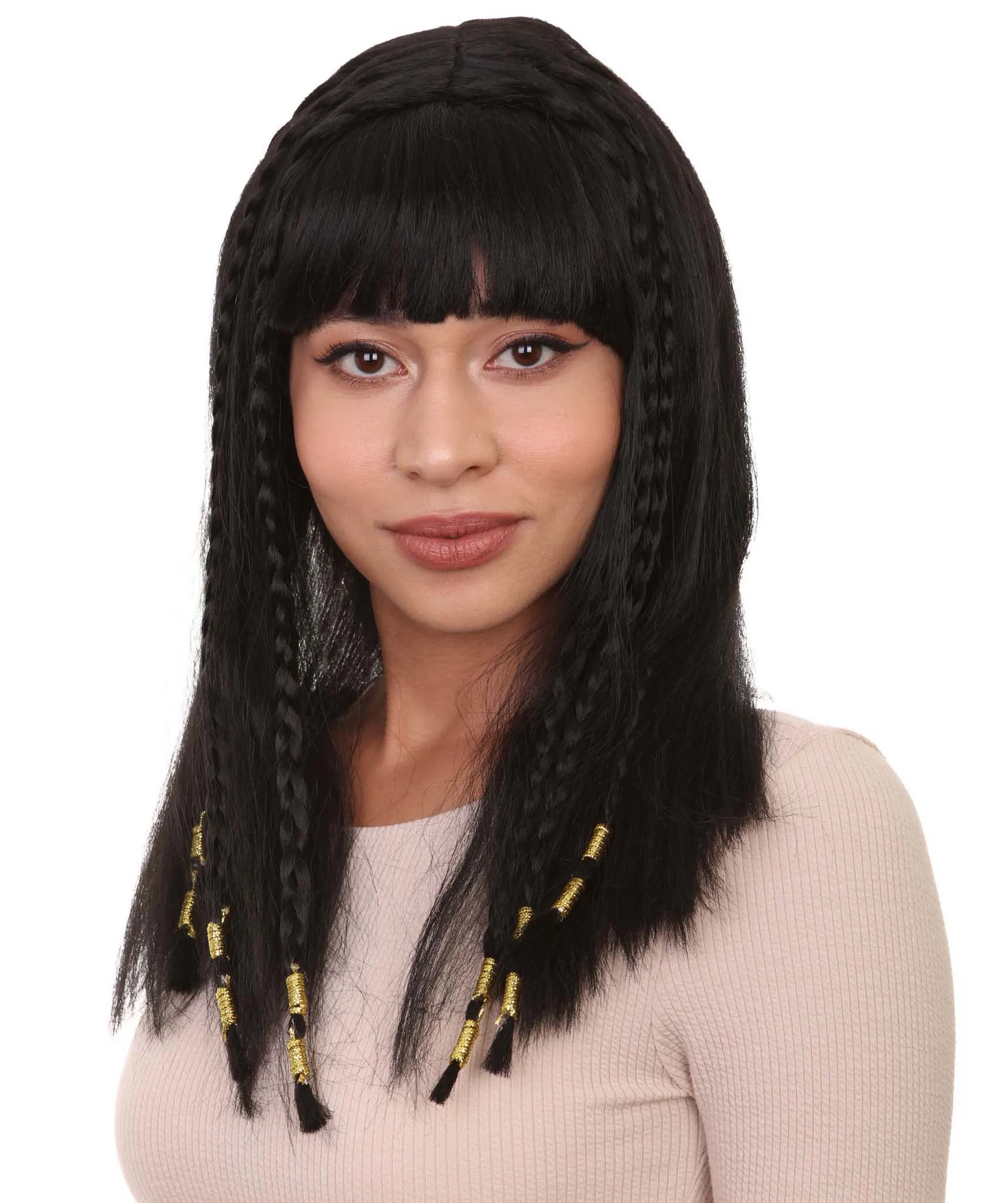 Playful Brunette Adult Womens Wig | Black Long Cosplay Halloween Wig | Premium Breathable Capless Cap