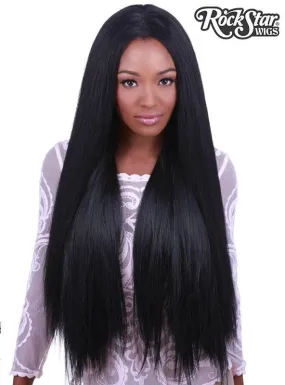 Premium Lace Front Yaki Straight 32" Womens Black Wig