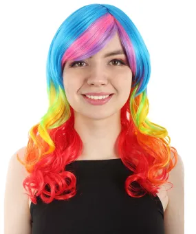 Rainbow Dash Wig | Multicolor Character Cosplay Halloween Wig | Premium Breathable Capless Cap