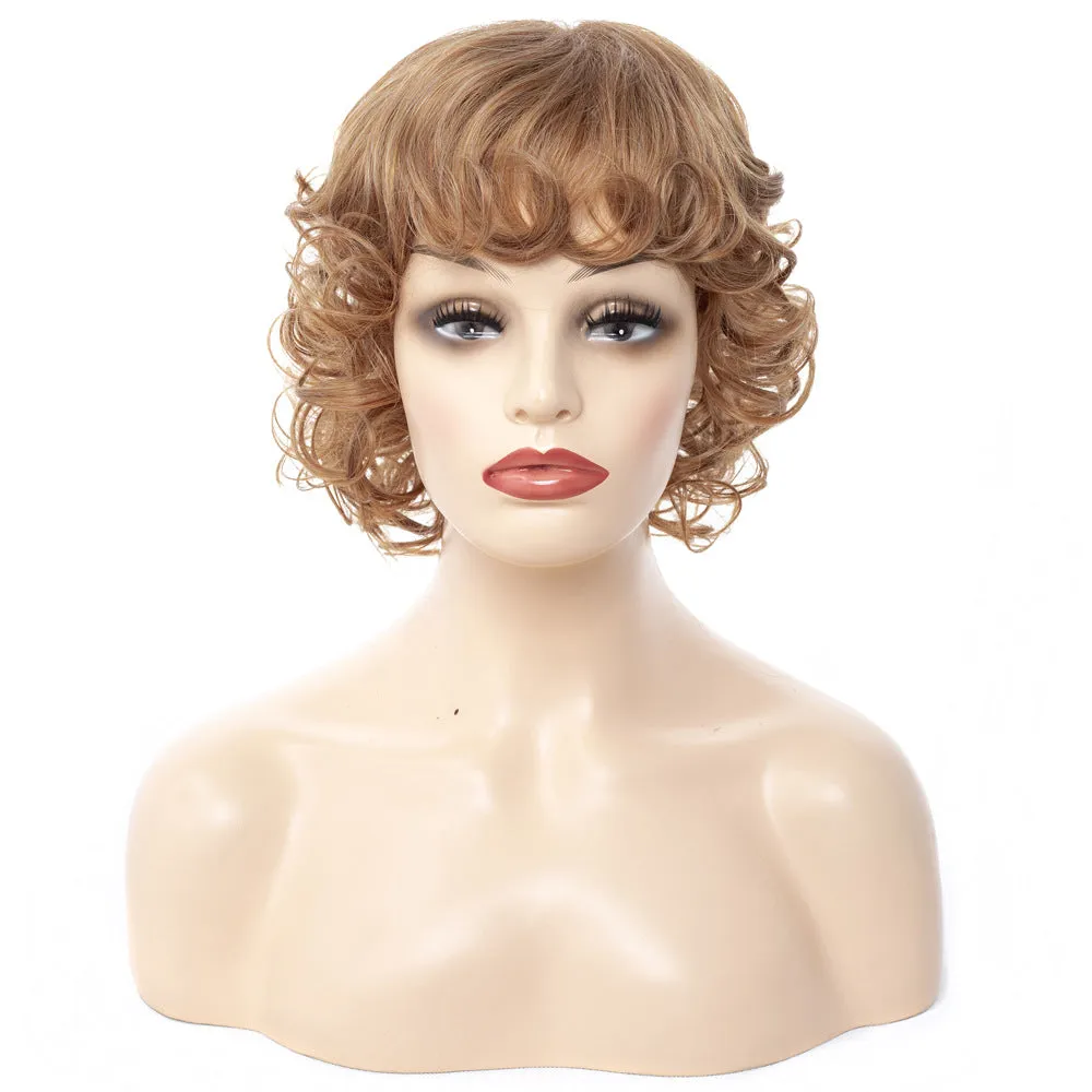 Red curly Natural Wigs Fashion Synthetic Wig Fake Hair for women