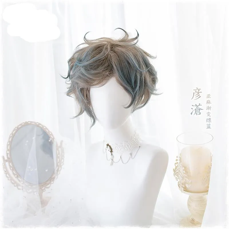 Short Blue Ombre Wig