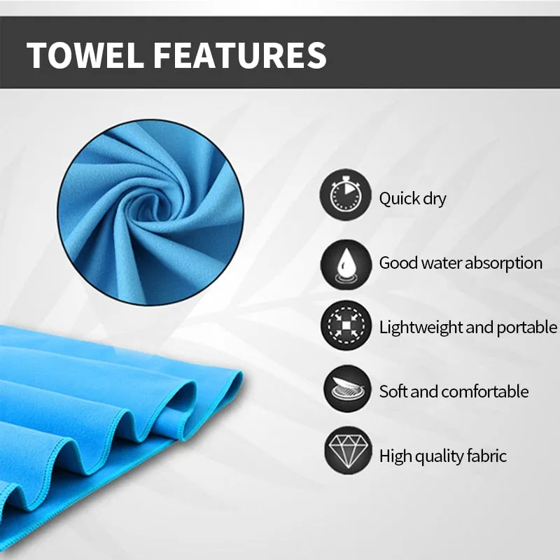 Solid Beach Towel Microfiber Sport Towel Portable Absorbent Double-sided Fleece Quick-drying Superfine Fiber Sand Free Towel