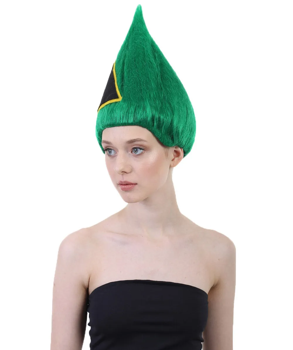 South Africa Flag Troll Wig | National Pride Green Sport Wig | Premium Breathable Capless Cap