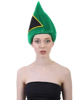 South Africa Flag Troll Wig | National Pride Green Sport Wig | Premium Breathable Capless Cap