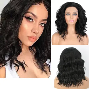 Synthetic Lace Front Wigs for Women Black Mid-length Wavy Free Part  Women's Wigs Cosplay Wig Wigs