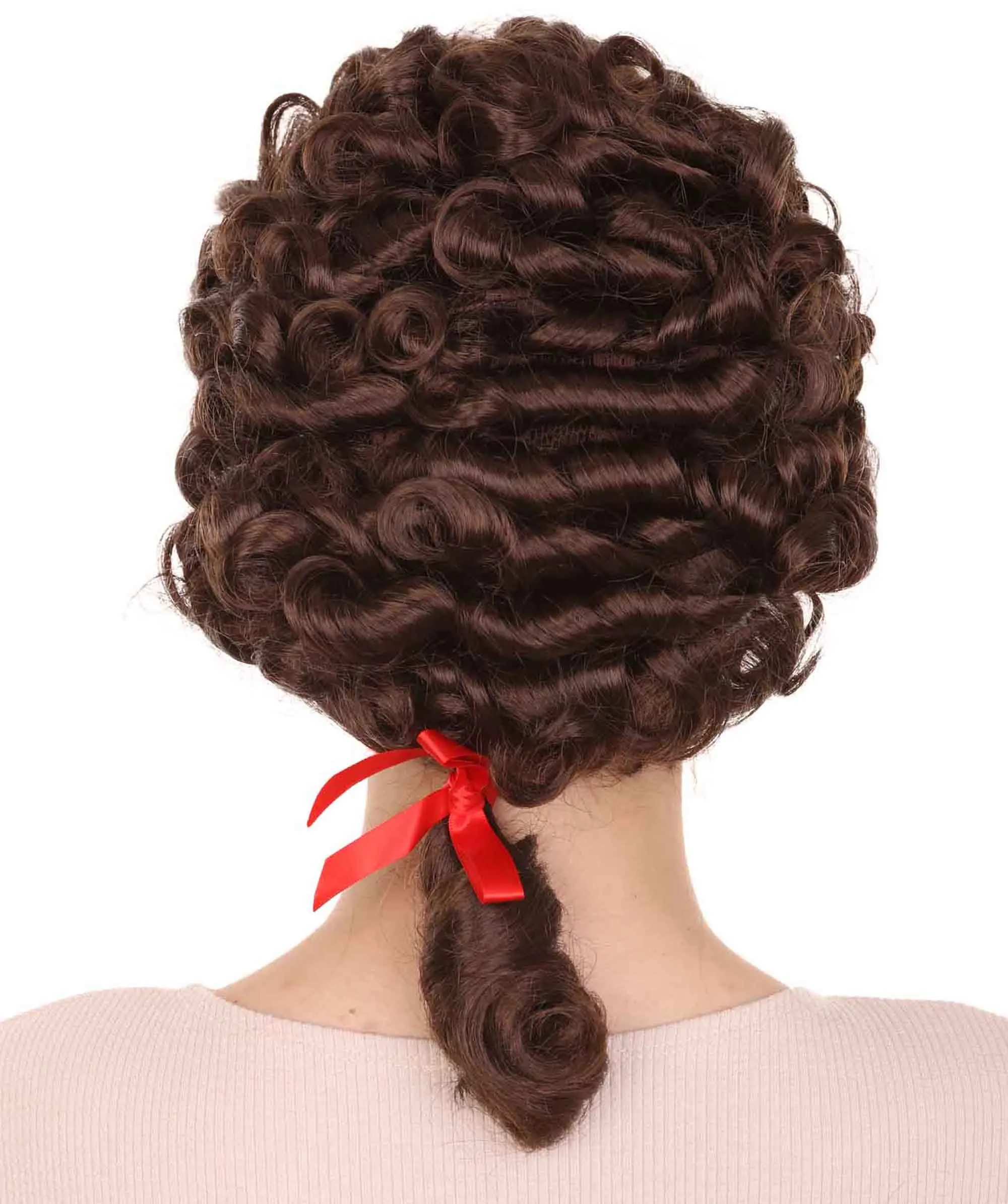 Women's Colonial Lady Curly Black Historical Wig | Premium Breathable Capless Cap