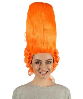 Women's Historical Curly Wig | Orange Colonial Cosplay Wig | Premium Breathable Capless Cap