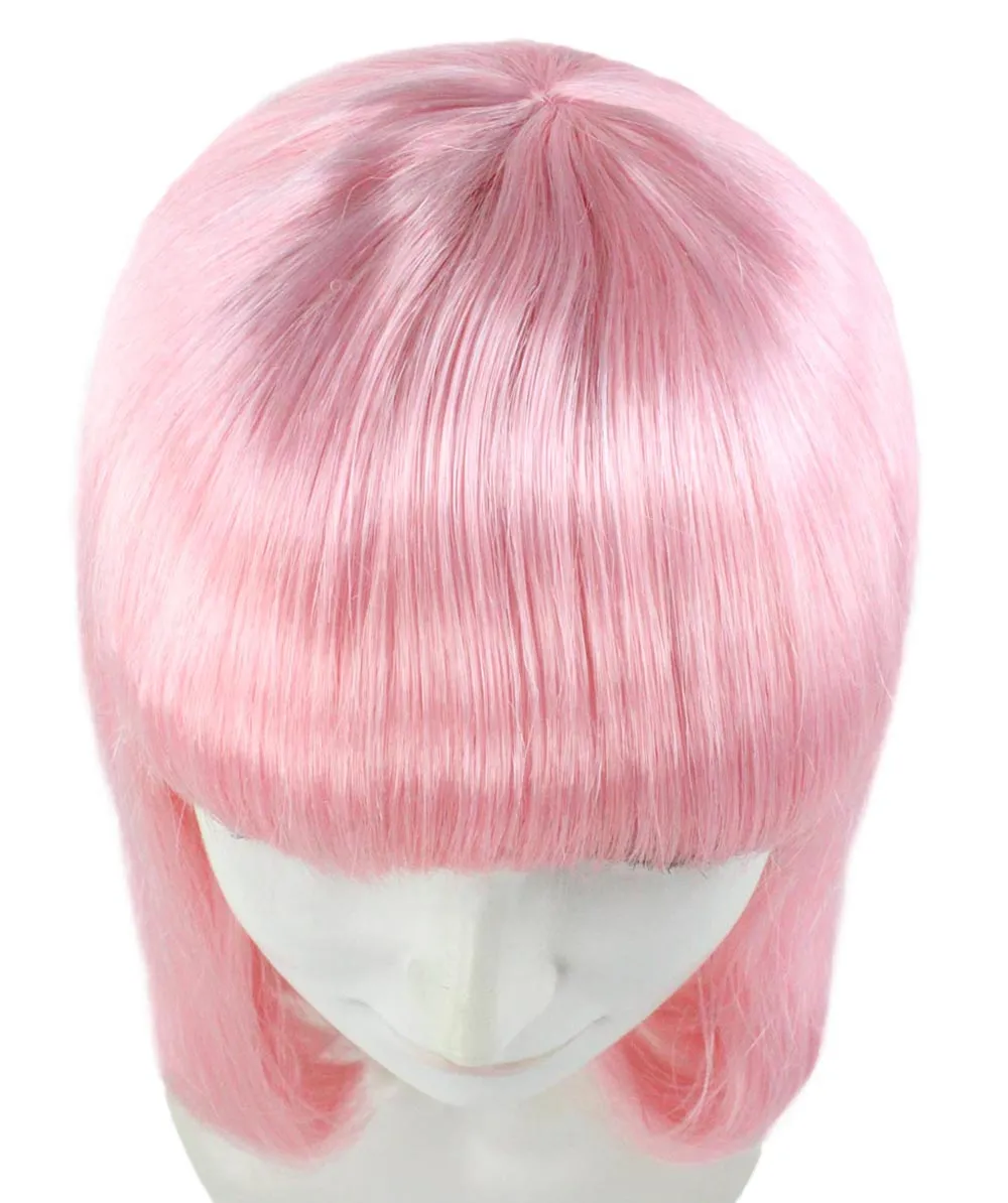 Womens Lt. Pink Bob Wig | Fancy Party Event Ready Halloween Wig | Premium Breathable Capless Cap