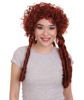 Womens Renaissance Lady Colonial Wig | Red Historical Wigs | Premium Breathable Capless Cap