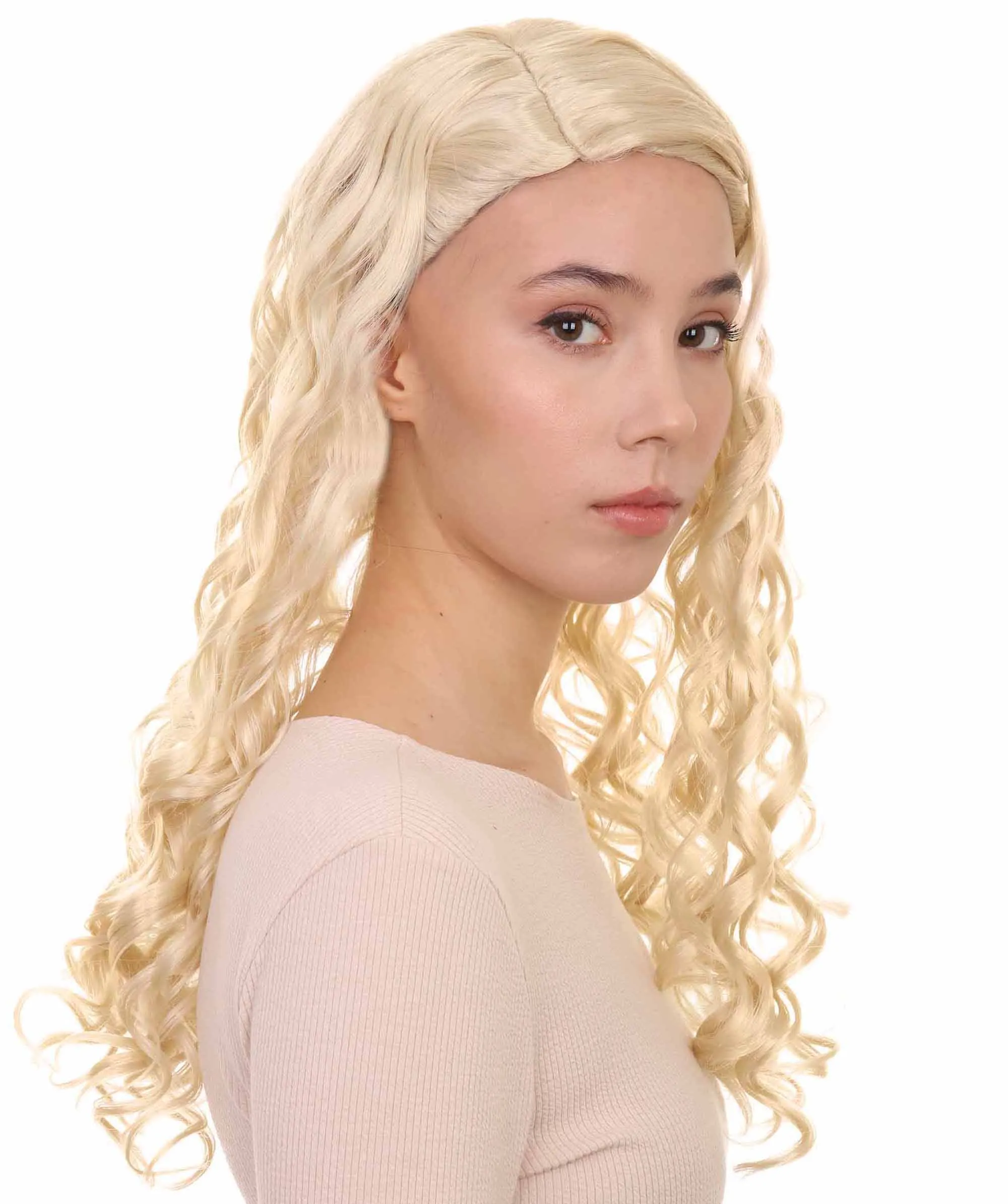 Womens Renaissance Lady Wig | Blonde Historical Wigs | Premium Breathable Capless Cap