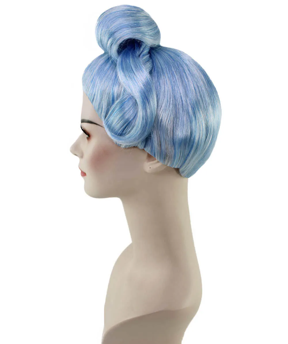 Womens Singer16th Century Aristocracy Wig | Blue Celebrity Wigs | Premium Breathable Capless Cap